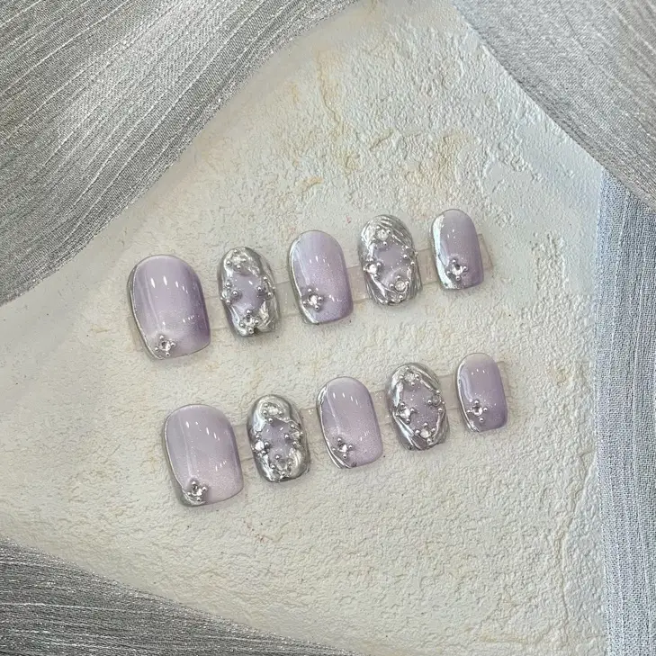 Light Purple Bucheriti Short Nail Stickers