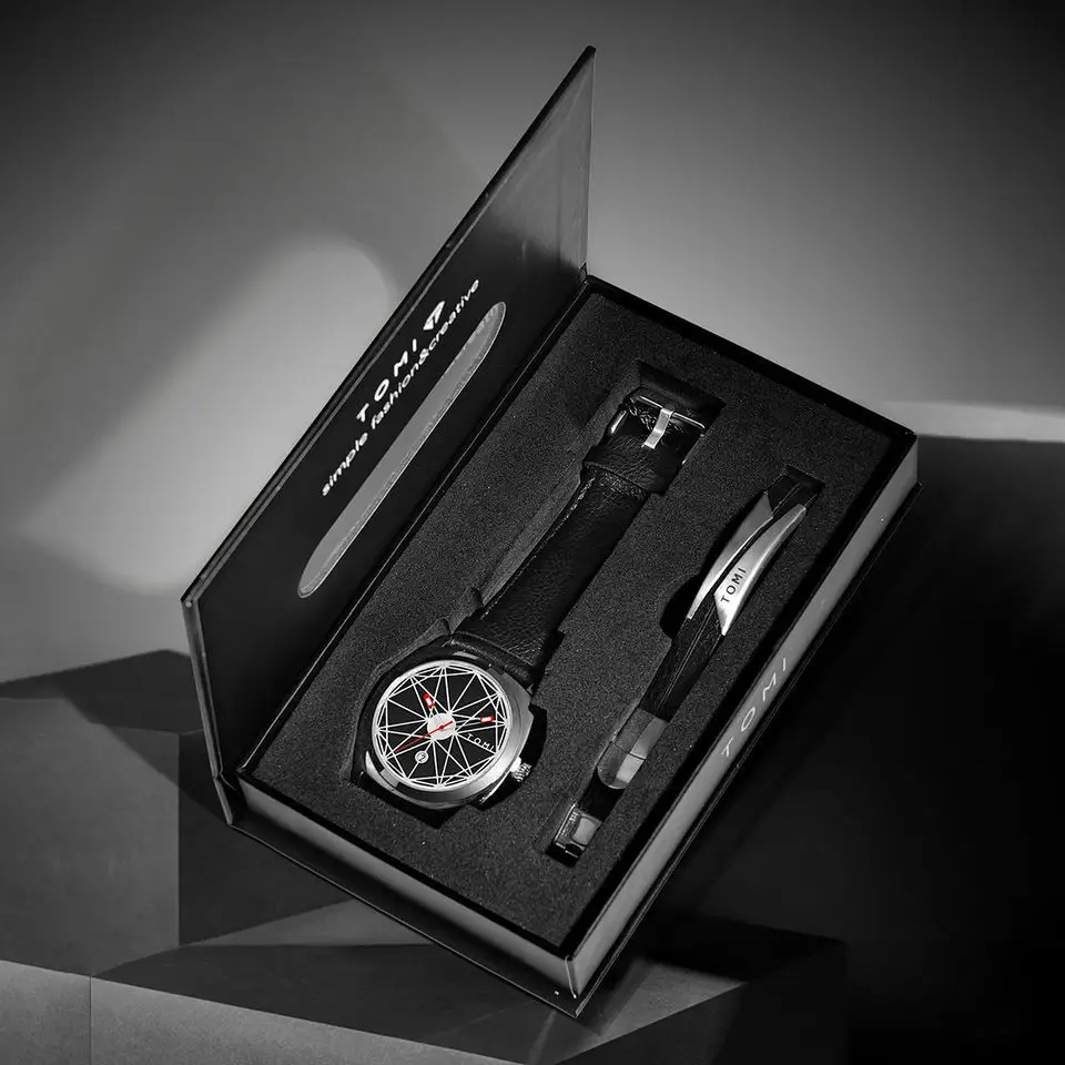 Mens Business Quartz Watch Bracelet Set