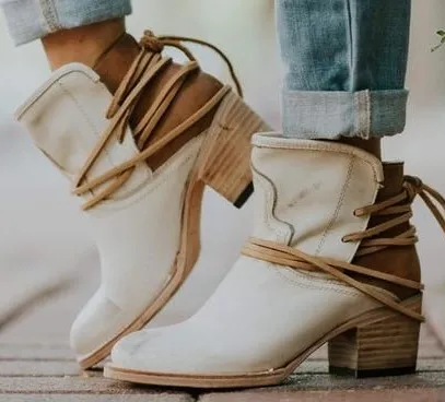 Slingback High Heel Boots Ladies Beige - Shop at LoveMi