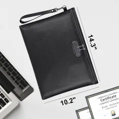 Zippered File Bag Liquid Silicone Fire Protection Data File Buggy Bag - Black - View 1