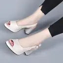 Genuine Leather Wedge Sandals With Thick Soles Chunky Heels Soft Leather And A Strap-and-buckle Design view 4