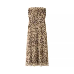 Sexy Waist-cinching Slim-fit Elegant Vacation Maxi Dress - Khaki - View 1