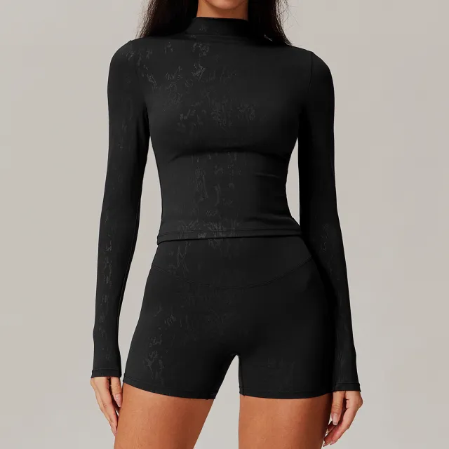 Women's Bronzing Yoga Long sleeved Top Advanced Black - Shop at LoveMi