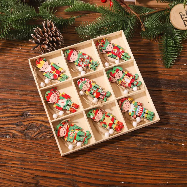 Christmas Jiugongge Wooden Pendant Doll Decorations Qj93 Genie - Shop at LoveMi