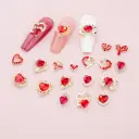 Glass New Year Nail Ornament Red Bow Accessories view 9