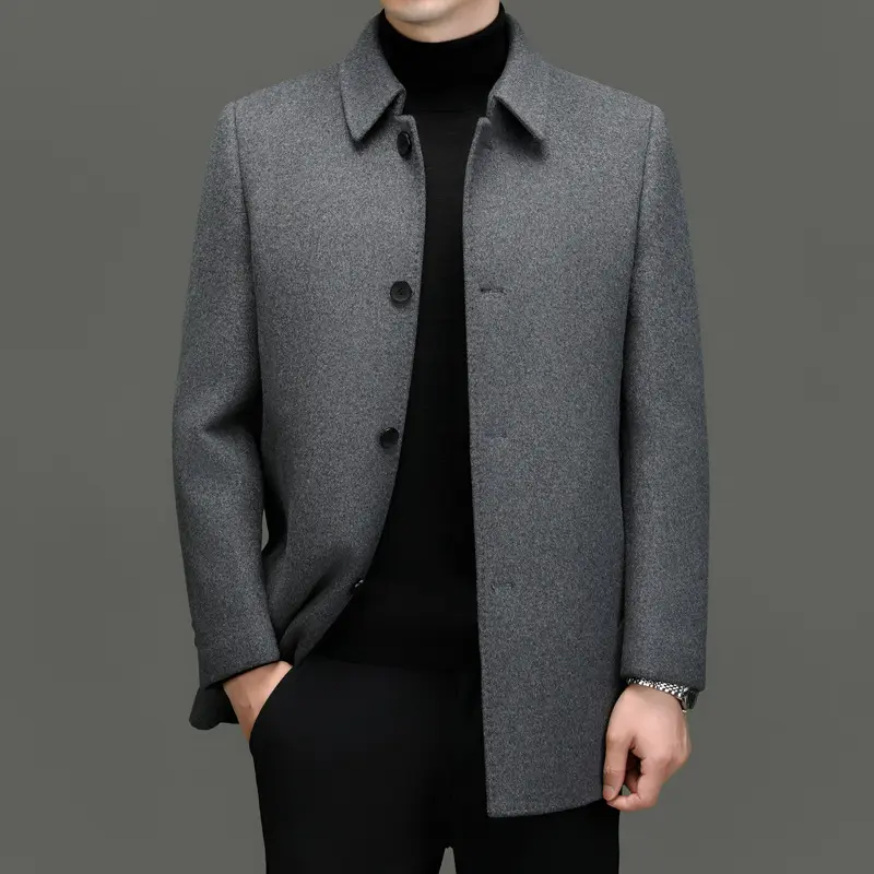 Detachable-lining Casual Wool Coat