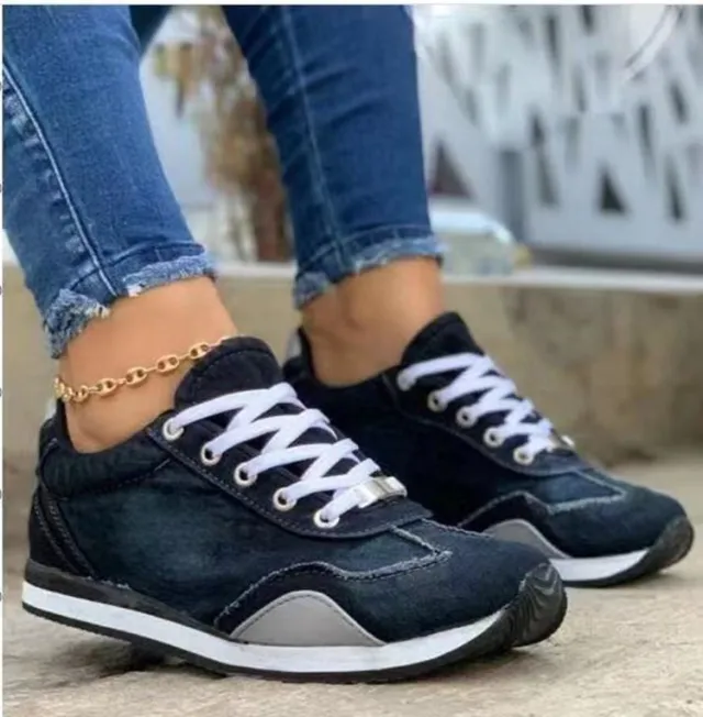 Plus Size Sneakers Color Matching Spring And Autumn Wedge Flat Women's Shoes Black - Shop at LoveMi