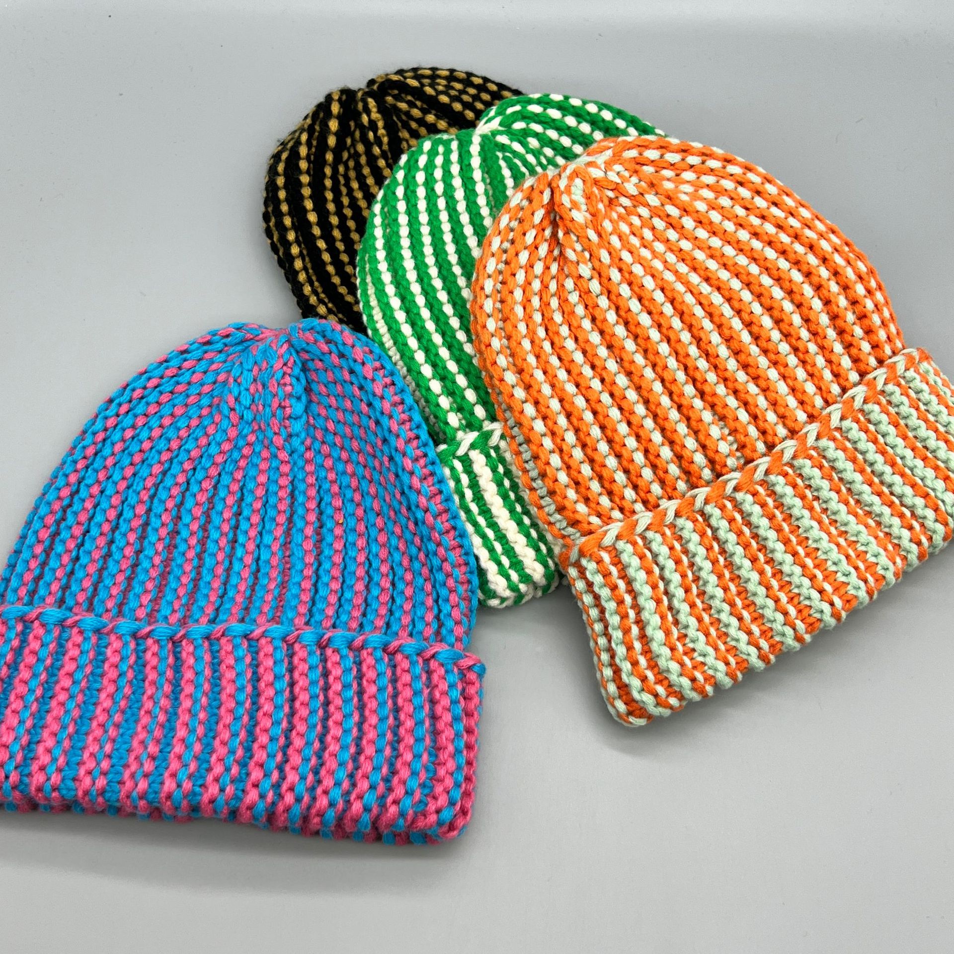 Title 1, Autumn And Winter Hat Color Blocking Warm Ear P...