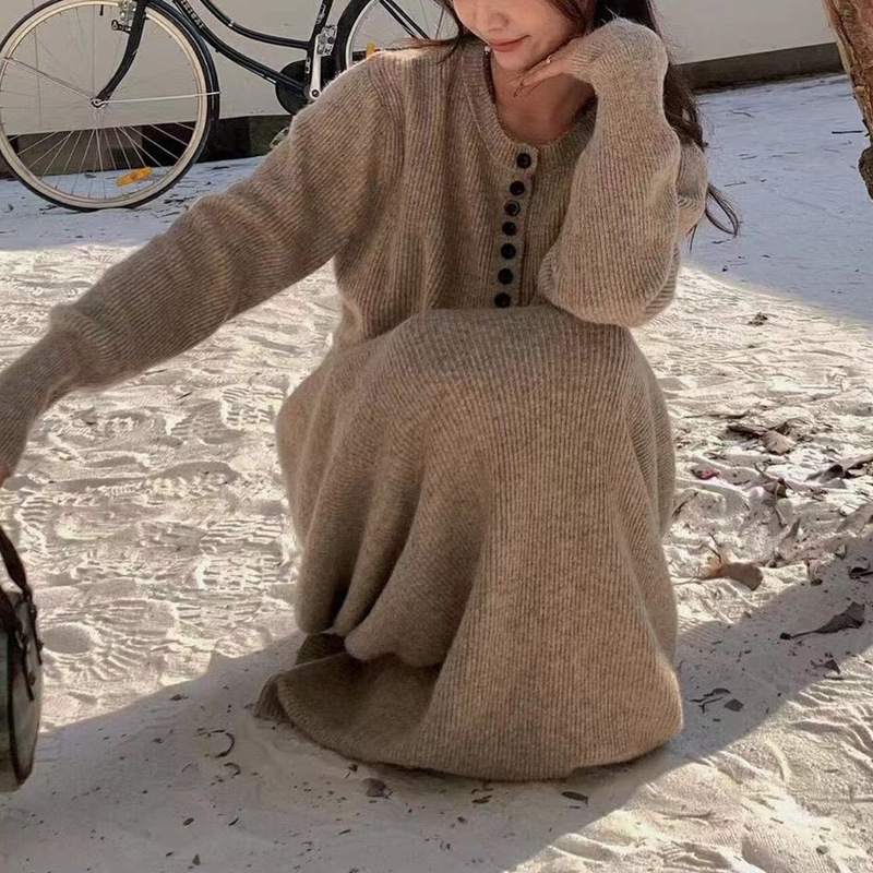 Sweater Cardigan High Waist Skirt For Women