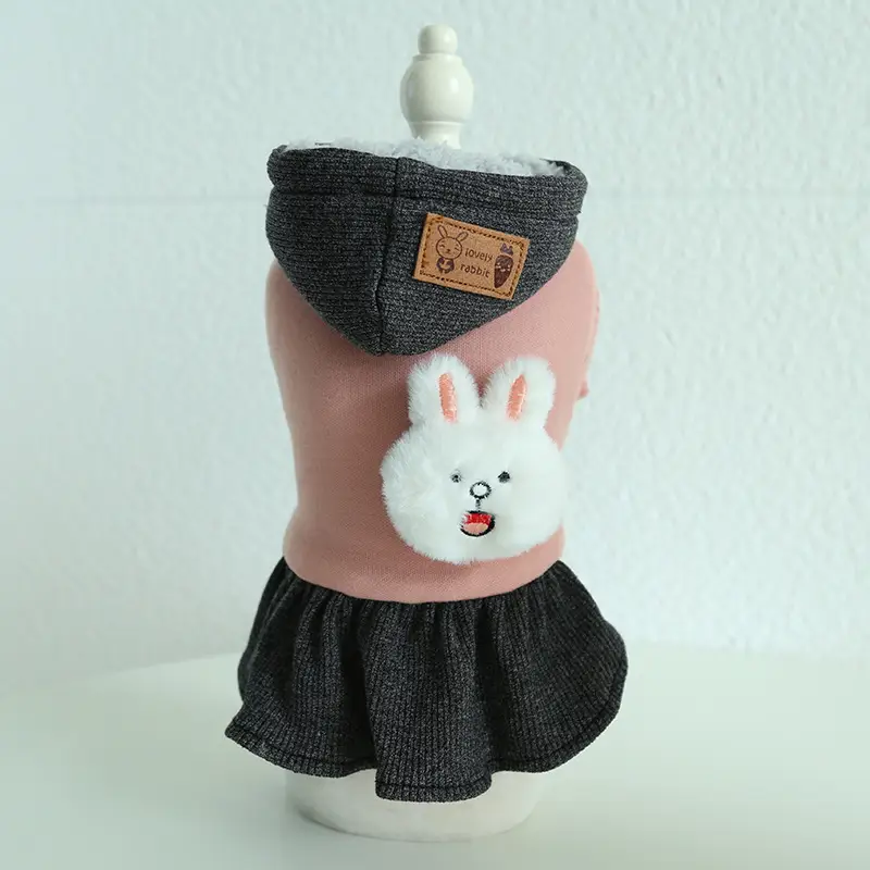 Pet Dog Clothes with Hood and Plush Animal Detail