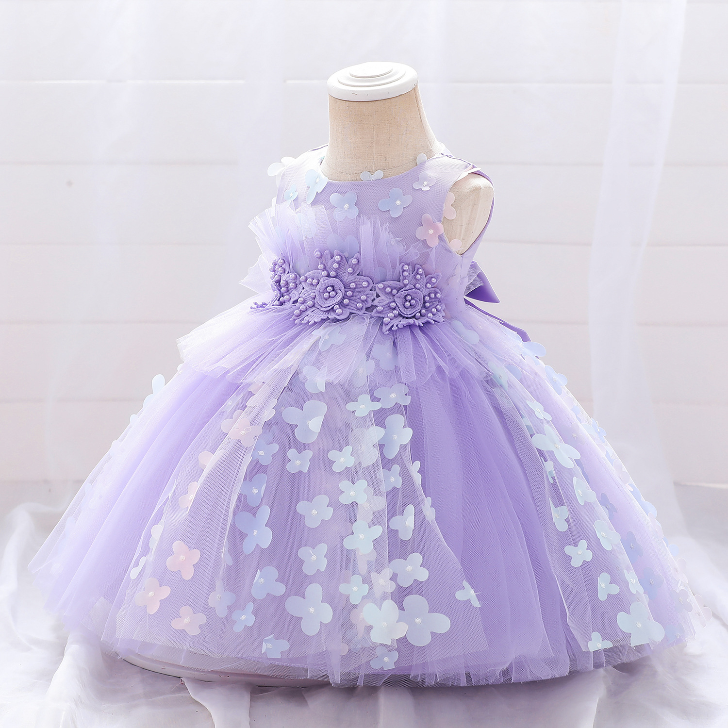 Title 10, Childrens Three-dimensional Flower Puffy Dress...