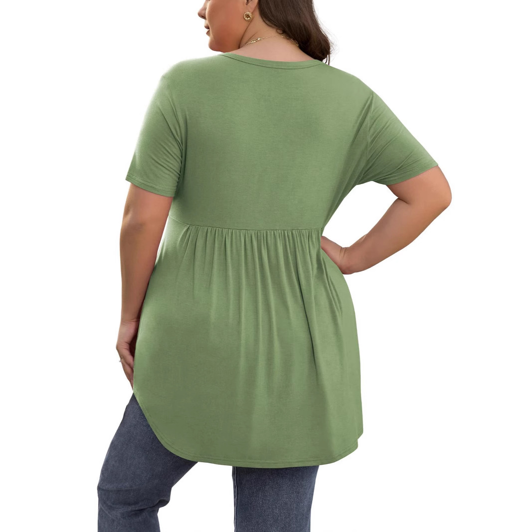Womens Stylish Elegant Solid-color V-neck Top