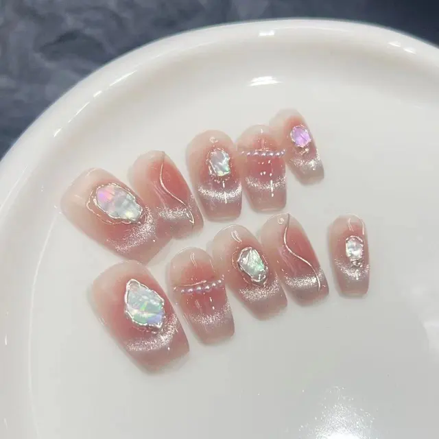 Wear Armor Handmade Finished Nail Beauty 372 Pear Cat'S Eye - Shop at LoveMi