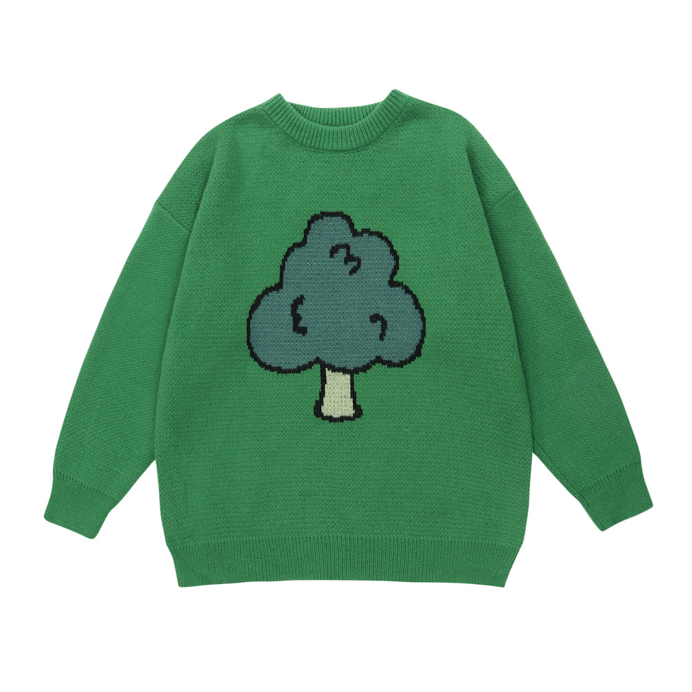 Title 3, Funny Vegetable Fruit Jacquard Round Neck Sweat...