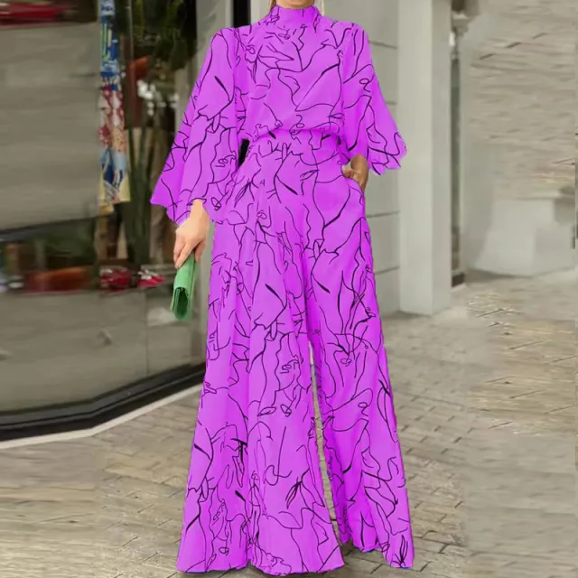 Elegant Striped New Print Jumpsuit For Women Purple - Shop at LoveMi