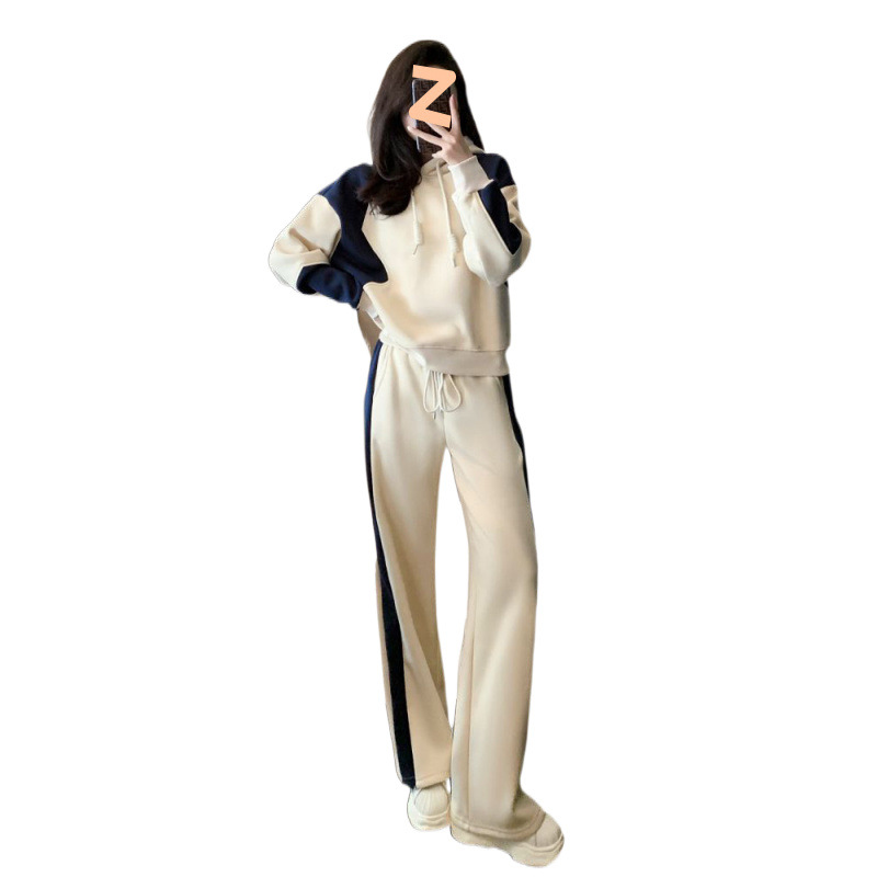 Fleece-lined Thick Long Sleeve Casual Suit Women Autumn And Winter