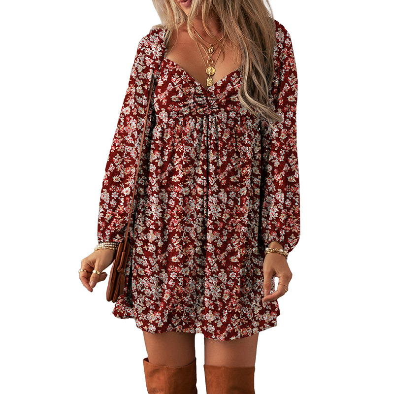 Floral Print Long Sleeve Dress, picture 6 of 8