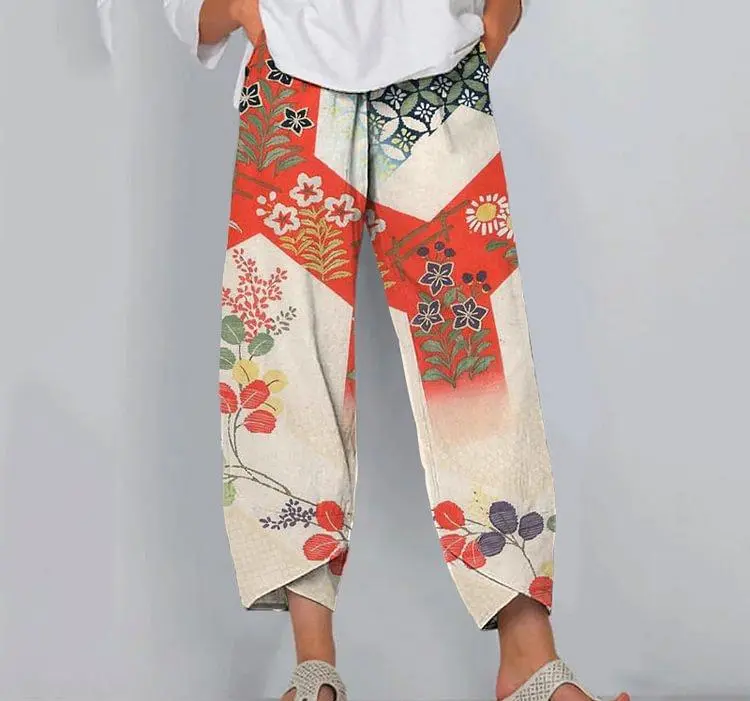 Minimalist Women's Pants Featuring A Patchwork Animal-print Design - Sh82601702