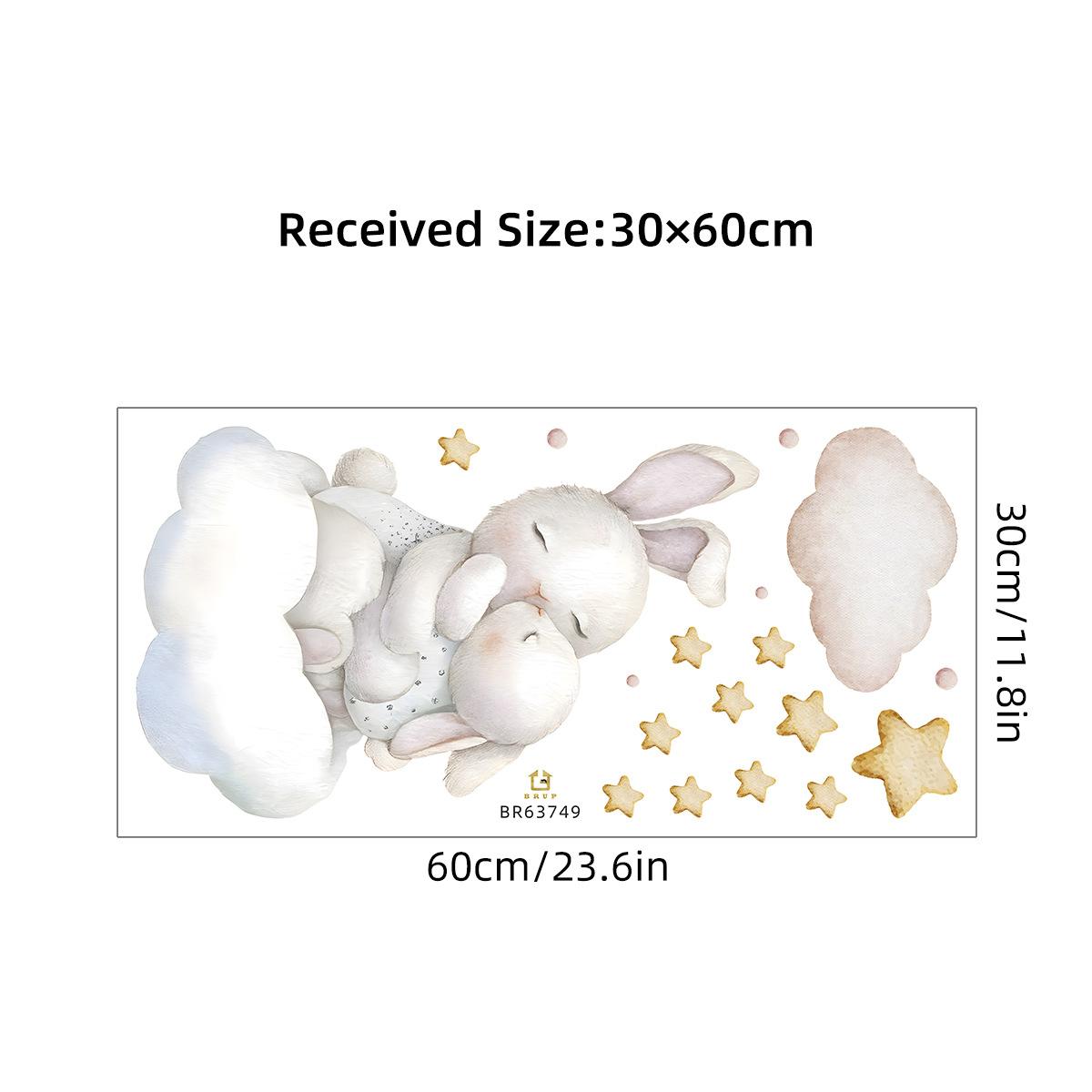 Title 4, Cute Healing Hug Bunny Self-adhesive Wall Stick...