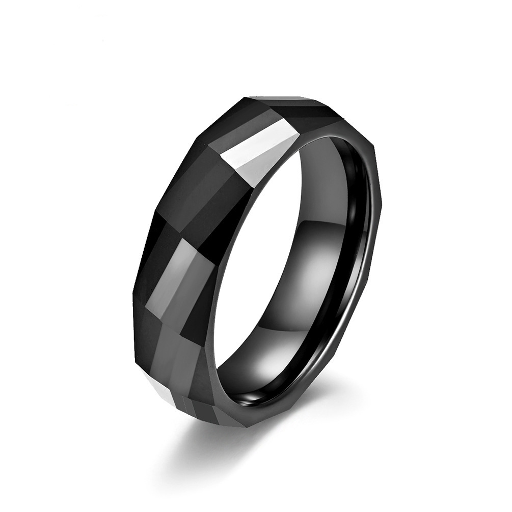 Ceramic Ring Fashion Rhombus Multi-Face Men