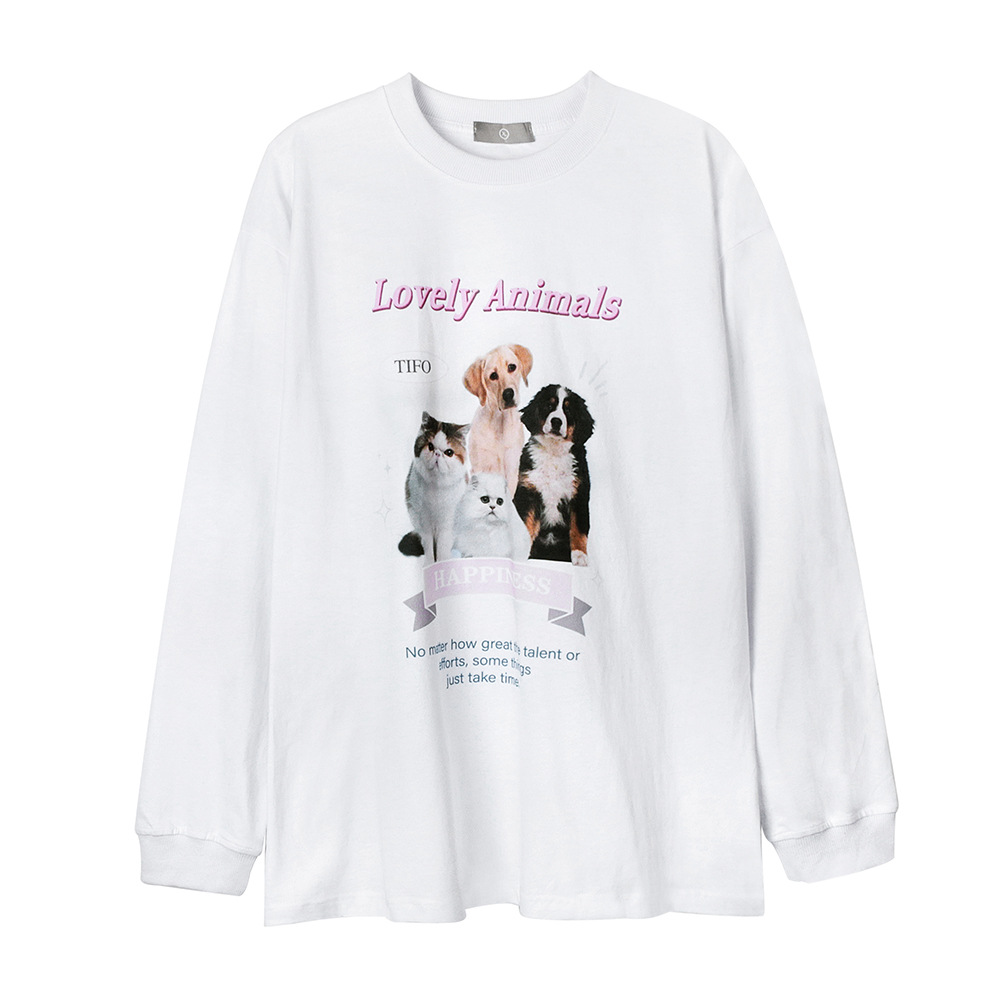 Dogs And Cats Animal Print Long Sleeve Men's Autumn