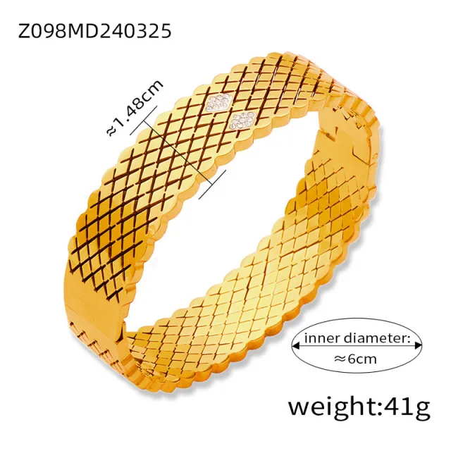 Fashion New Personalized Titanium Steel Gold plated Diamond Geometric Bracelet Z098 Gold Bracelet - Shop at LoveMi