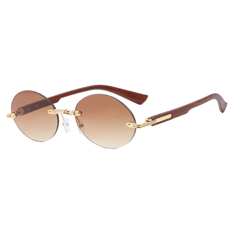 Women's All-match Frameless Trimming Oval Sunglasses - Image 3