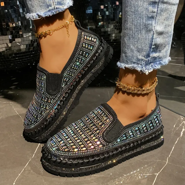 Plus Size Low cut Loafers Summer Mesh Breathable Black - Shop at LoveMi