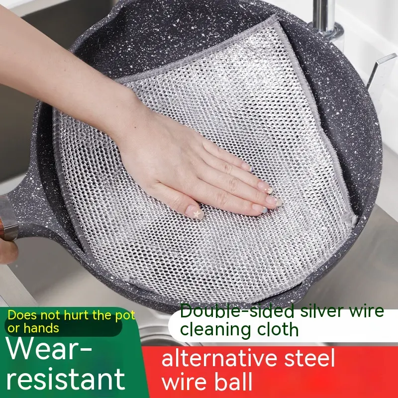 Tērauda stieples bumbiņu auduma virtuves tīrīšanas