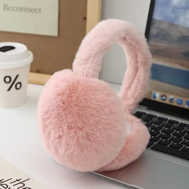 Warm Plush Cold Protection Thickening Earmuffs Foldable Cute Windproof Pink - Shop at LoveMi