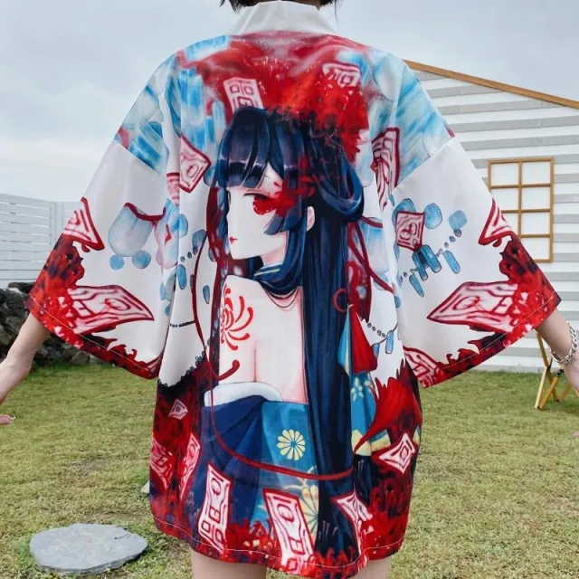 Artistic Sun Protection Clothing Kimono Cardigan White - Shop at LoveMi