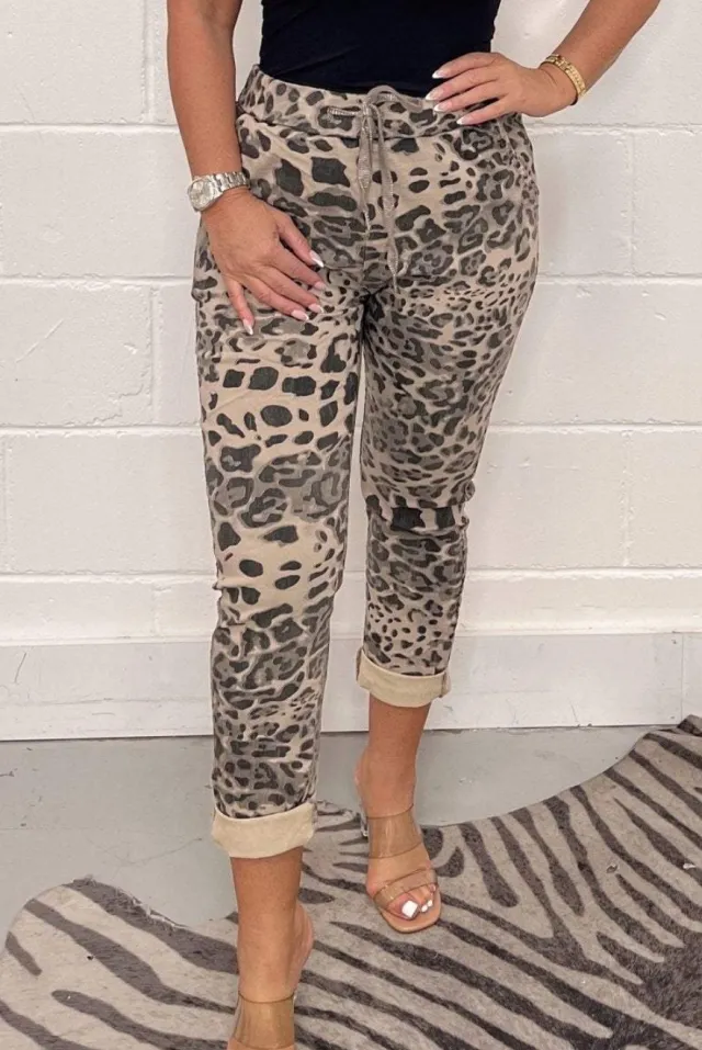 Fashion Camouflage Print Loose Casual Pants Sports Pants Khaki Leopard Print - Shop at LoveMi