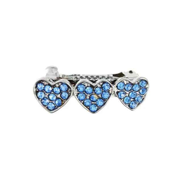 Rhinestone Alloy Peach Heart Barrettes Dog Pet Ornament Blue - Shop at LoveMi