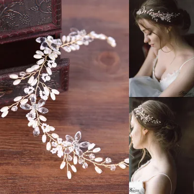 White Pearl Plate Hair Band Wedding Accessories Dress Bridal Headdress