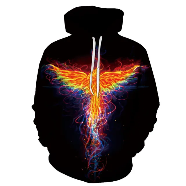 Flame Phoenix Series Hoodie Loose And Versatile Top Wy411 3Xl - Shop at LoveMi
