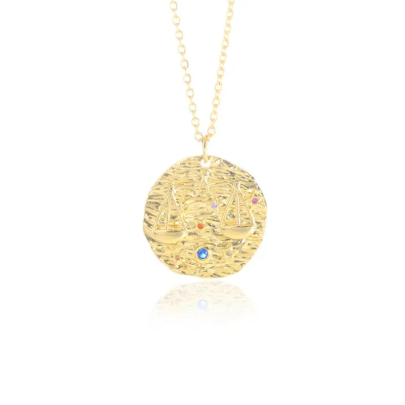 Twelve Constellation Series Necklace Round Brand Niche Design