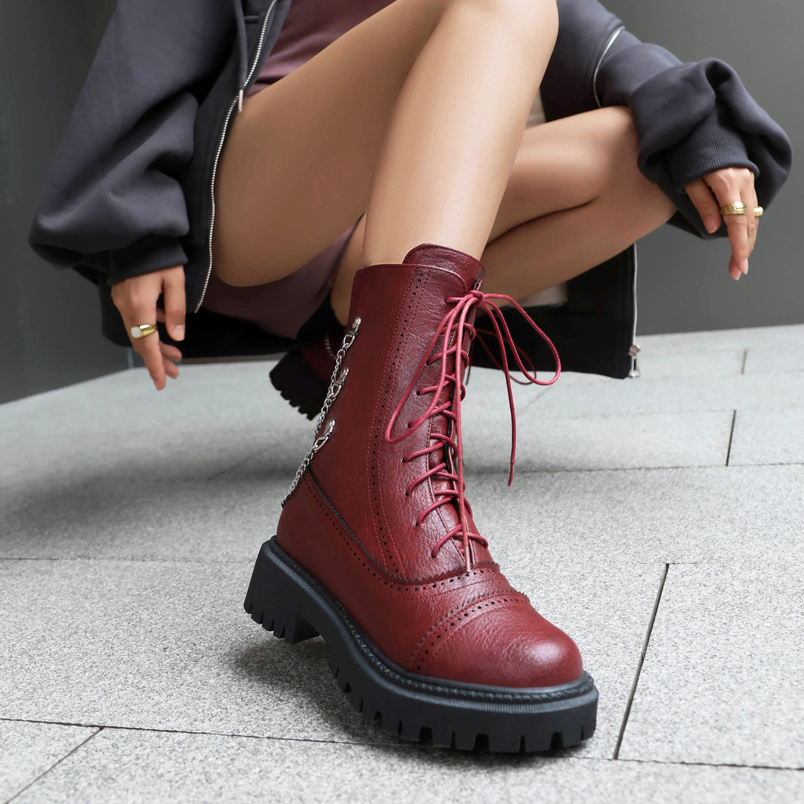 Women’s Chunky Heel Mid-Calf Dr. Style Boots