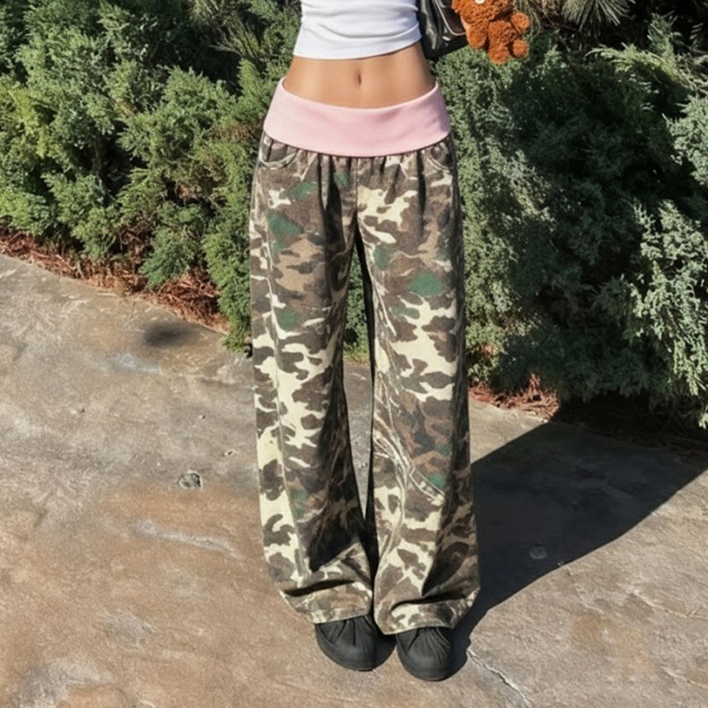 Womens Casual Camouflage Trousers In American Style