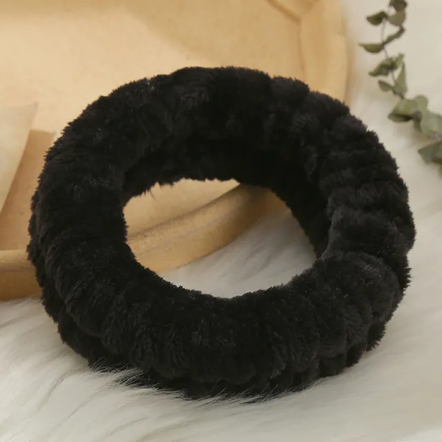 Solid Color Simple Face Wash Headband Black - Shop at LoveMi
