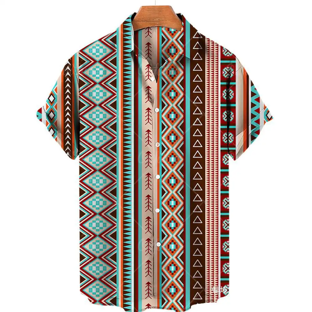 Men Shirts Tea Summer Shirt Top 5xl V-neck Vintage