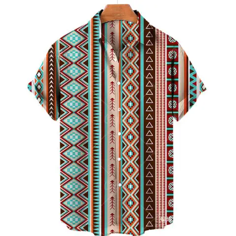 Men Shirts Tea Summer Shirt Top 5xl V-neck Vintage