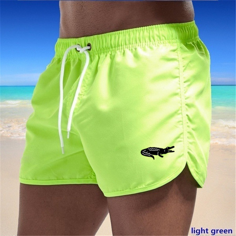 Mens Fashionable Beach Shorts Polyester Multi-Color Sports Three-Quarter-Length Shorts 6