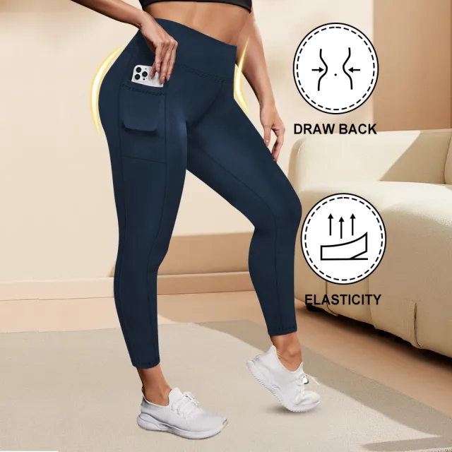 High Waisted Plus Size Yoga Leggings For Women Butt Lifting And Body Hugging Fit For Fitness Navy - Shop at LoveMi