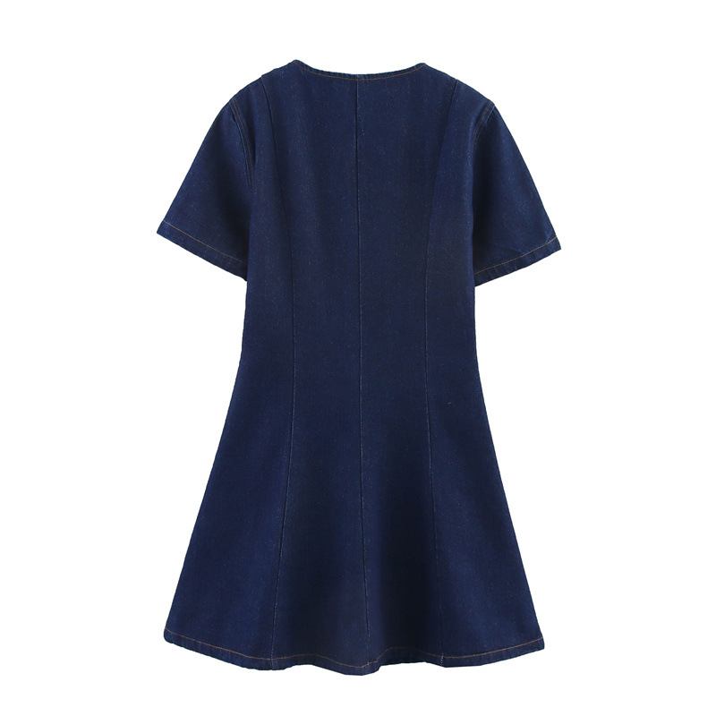 European And American Style Fashion Simple Denim Mini Dress