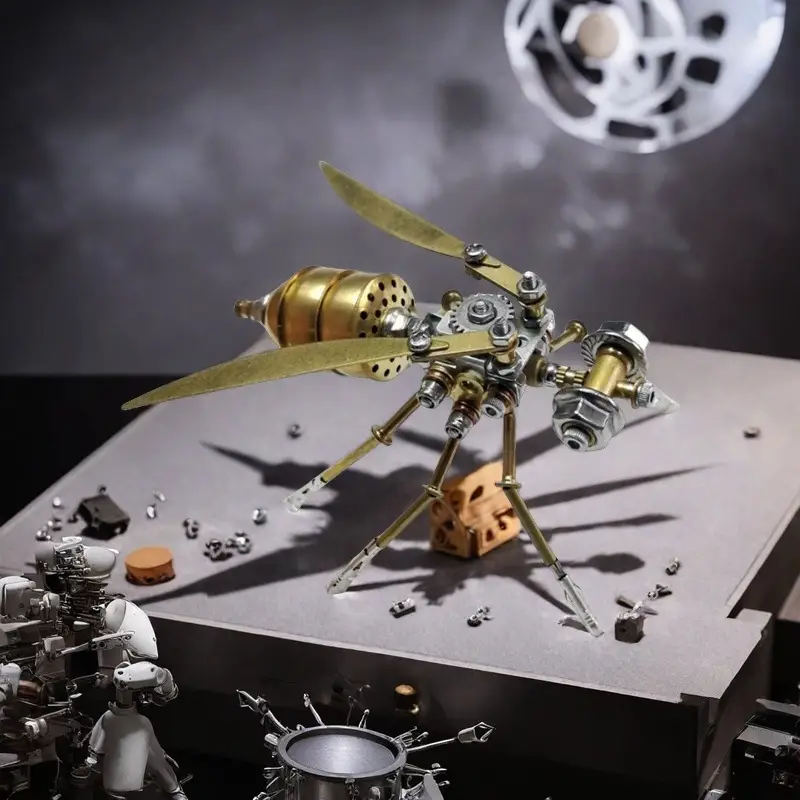 Big Bee Mechanical Metal Assembly Model 3D Stereo