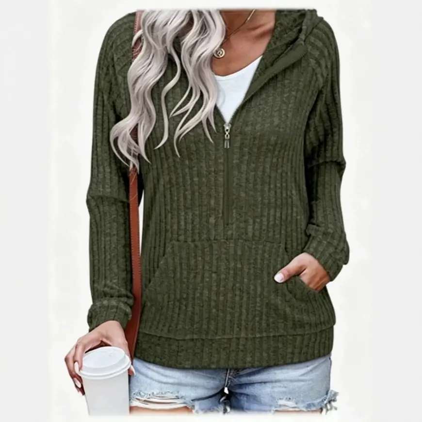 Fashionable Hooded Pullover Loose-fit Casual