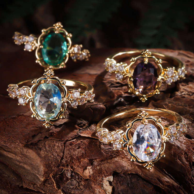 خاتم مرصع بزركون بتصميم قطرة الماء بسيط ومتناسق مع جميع الإطلالات