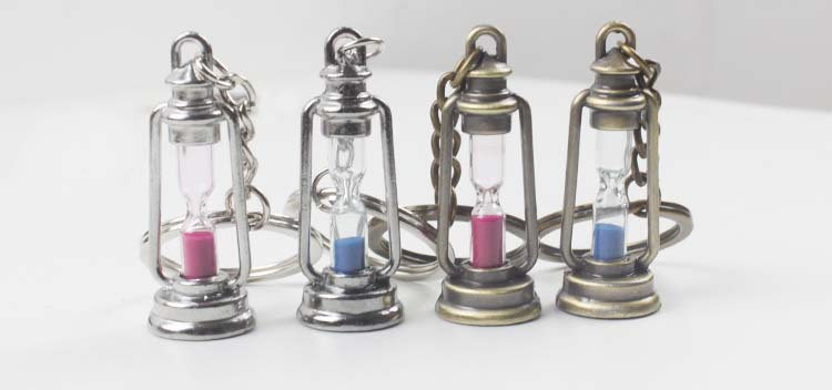 Title 3, Revolving Scenic Lantern Hourglass Keychain Simple