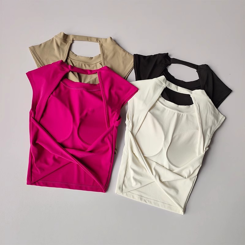 Short Sports T-shirt Waist Slimming Fitness Sports Vest