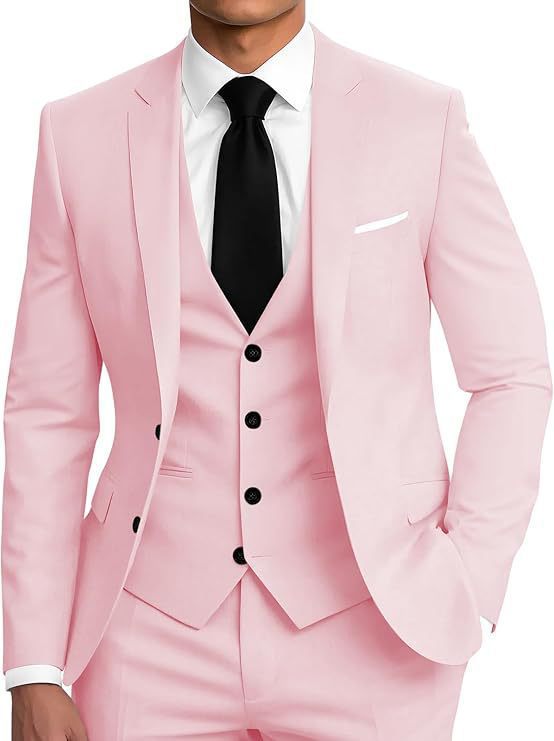 Mens Business Two-Button Suit Three-Piece Set